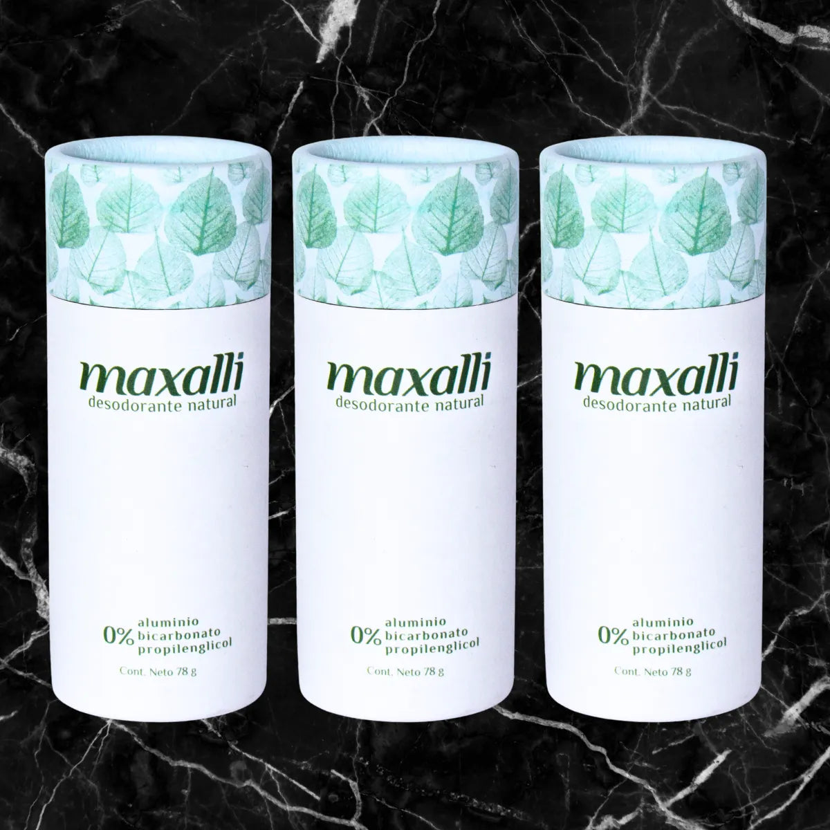 3 pack desodorante natural maxalli. Sin aluminio ni bicarbonato.