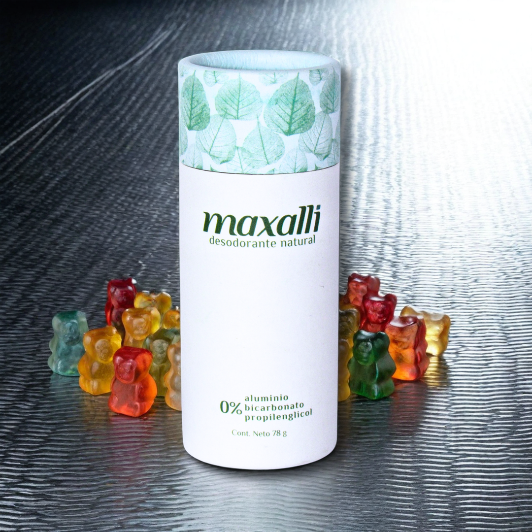 desodorante natural con olor de gomitas frutales