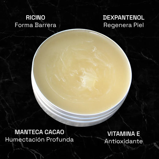 pomada natural con aceite de ricino, dexpantenol, manteca de cacao y vitamina E. De Maxalli