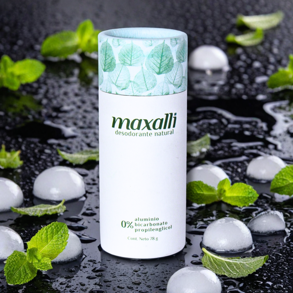 desodorante de menta manzana sin aluminio- maxalli