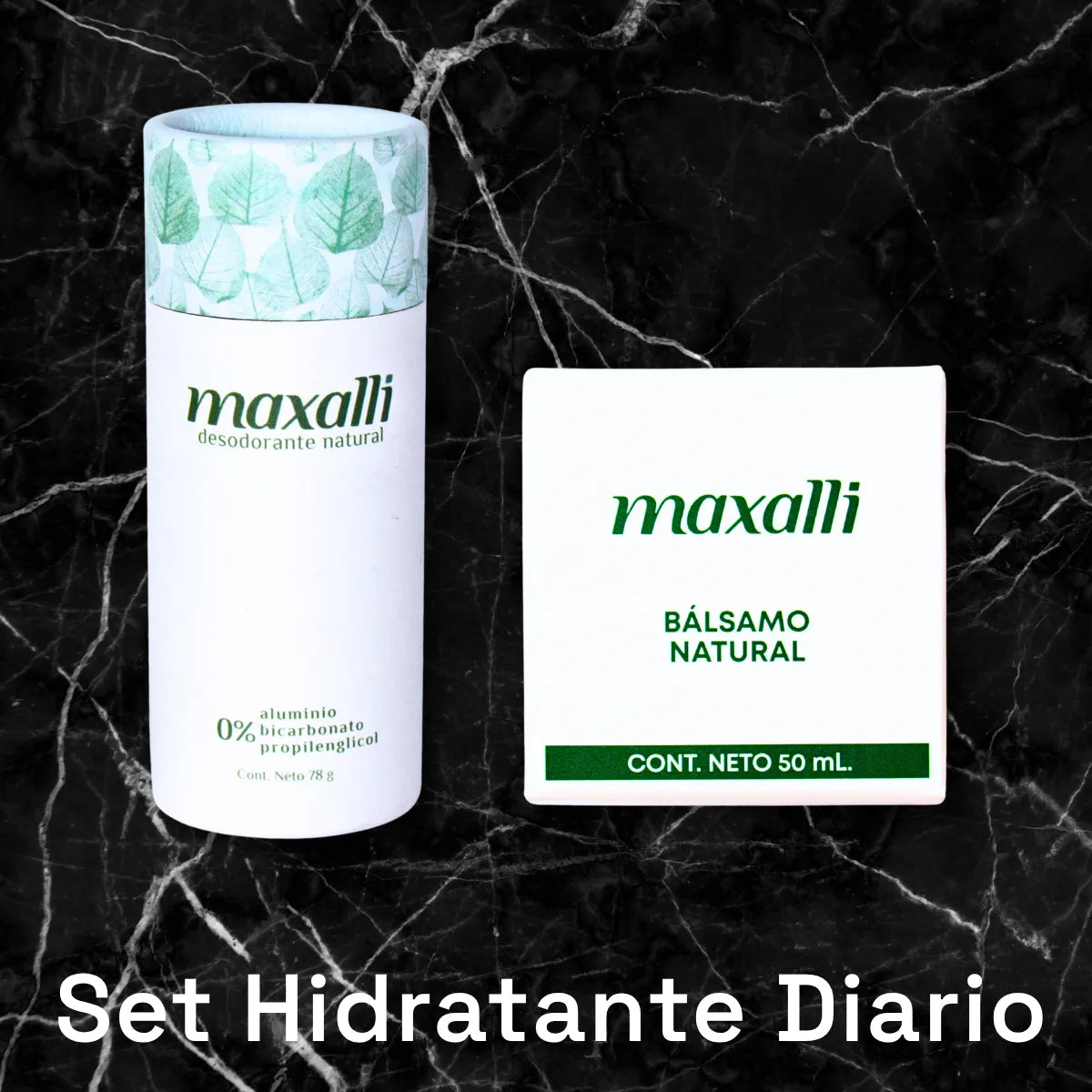 set hidratante diario maxalli. skincare natural unisex