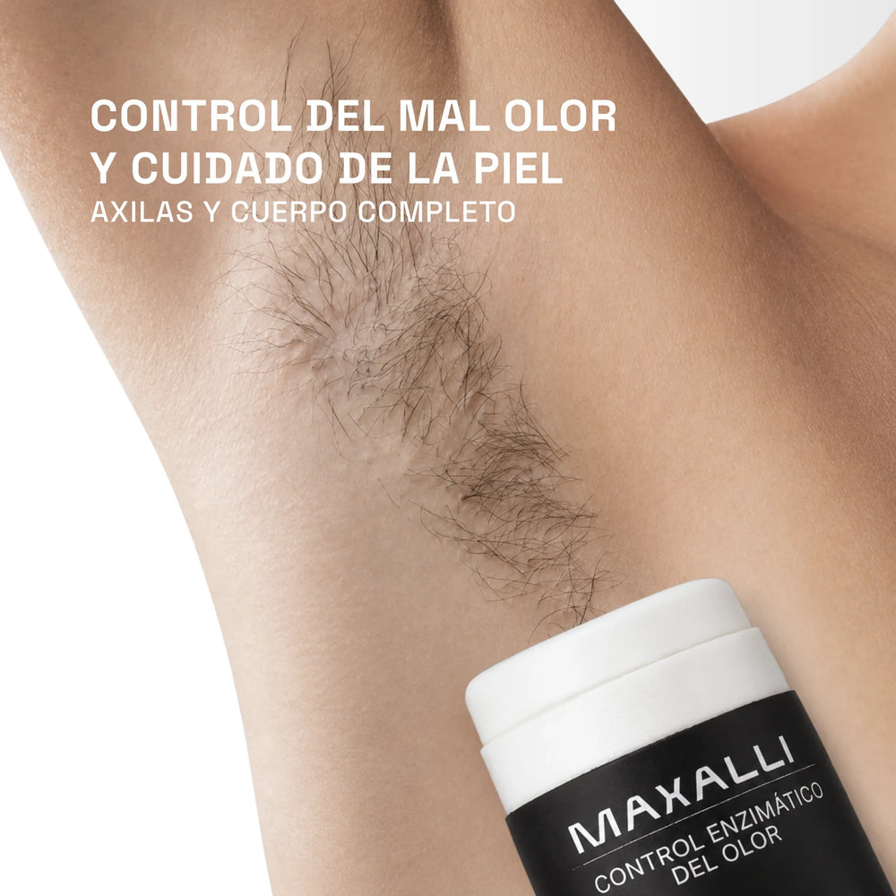 Control enzimático del mal olor y cuidado de la piel. Desodorante para axilas y cuerpo completo.