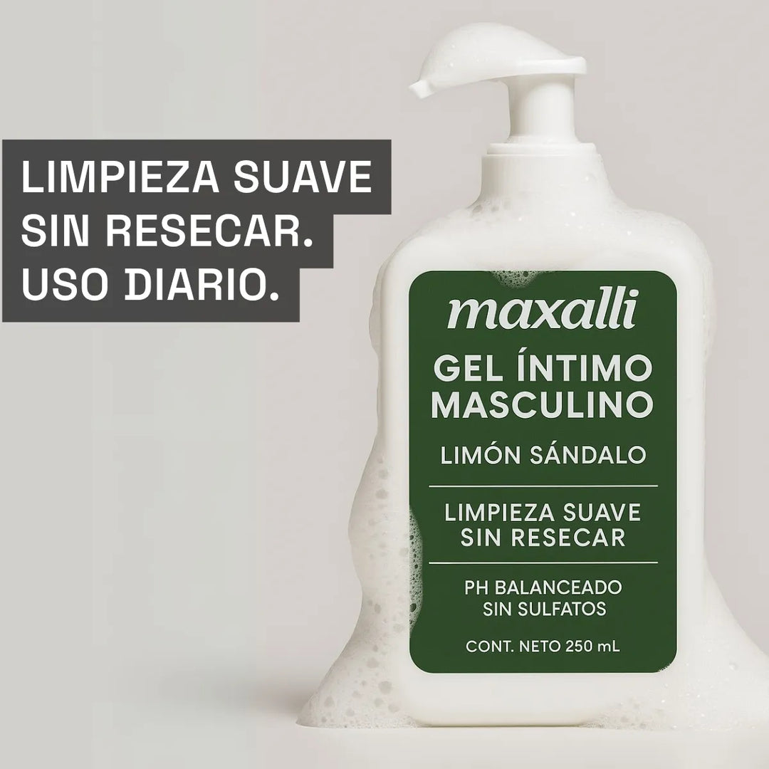 gel intimo masculino de maxalli limpia sin resecar para uso diario