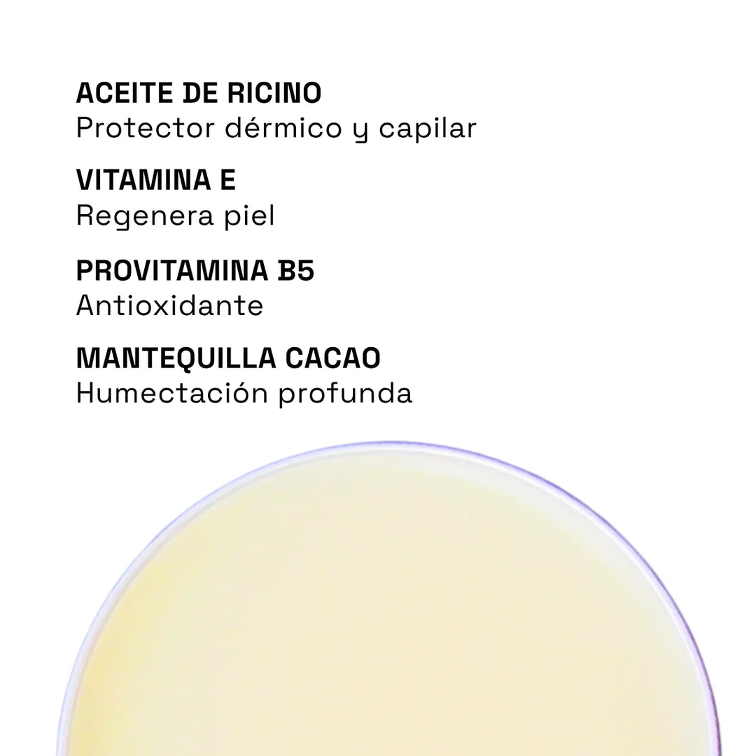 vaselina natural hecha con aceite de ricino, vitamina e, pantenol y manteca de cacao