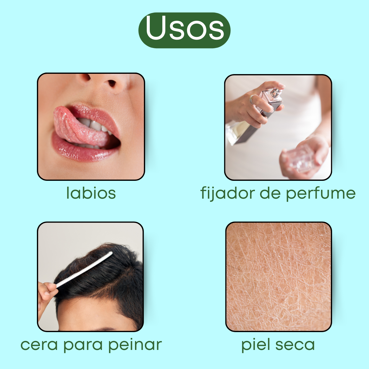 labios humectados, hidratación, moisturizer, fijador de perfume, cera para peinar, hair wax, piel seca, lipgloss