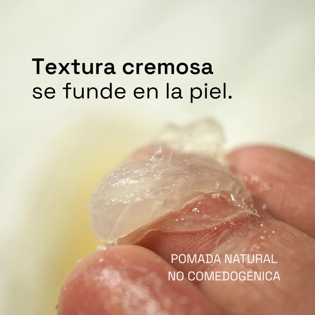 pomada natural no comedogenica con textura cremosa