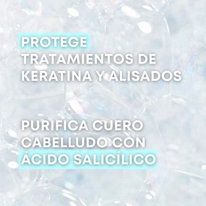 shampoo sin sal con ácido salicílico, protege tratamientos de keratina y alisado
