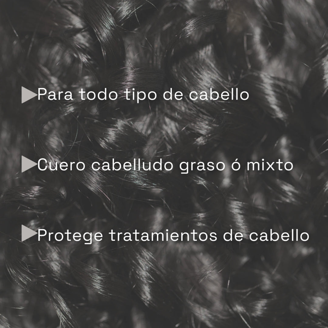 shampoo natural para cuero cabelludo graso y mixto. Shampoo para cabello liso, rizado y con tratamientos quimicos.