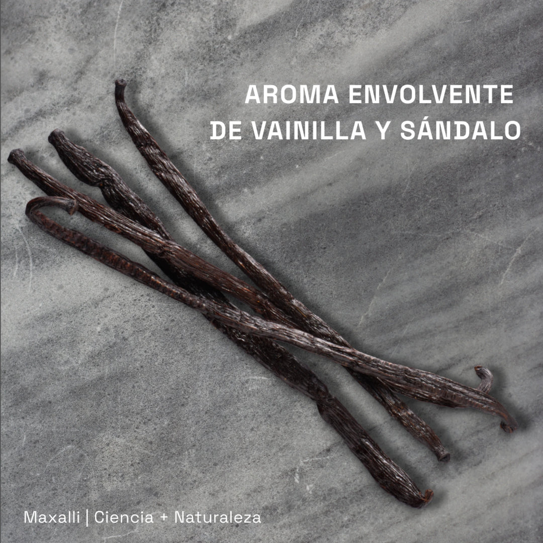 shampoo con olor a vainilla y sándalo