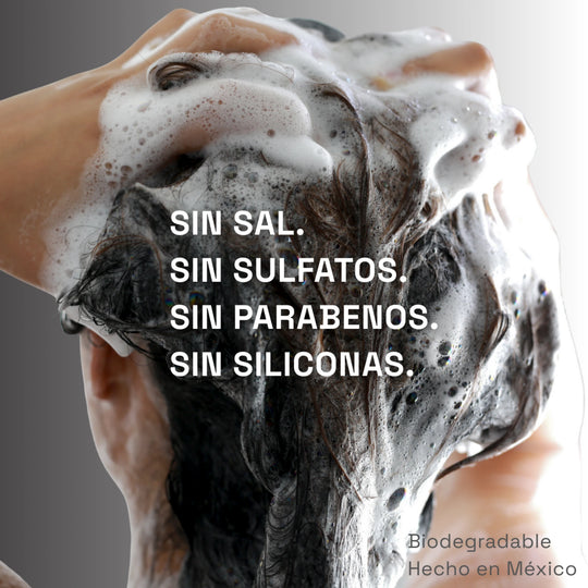 shampoo sin sal, sin sulfatos, sin parabenos, sin siliconas y sin proteinas.