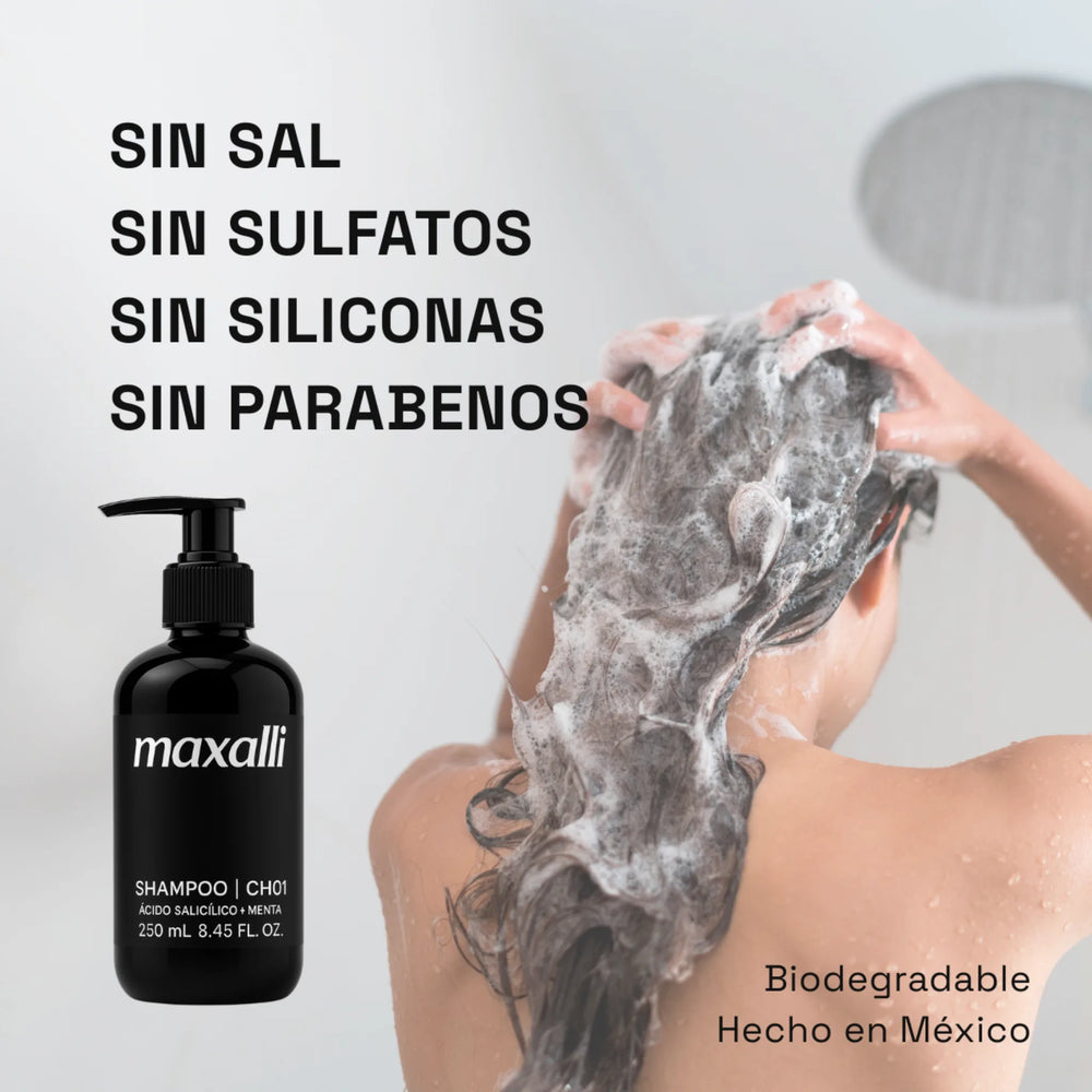shampoo sin sal, sin sulfatos, sin siliconas, sin parabenos y sin formaldehido.