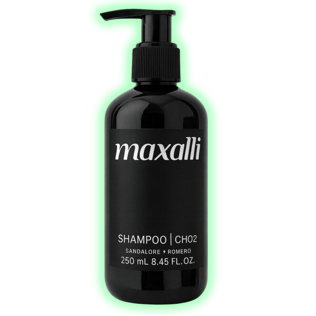 shampoo sin sulfatos para crecimiento de pelo y anticaída, con romero y sandalore
