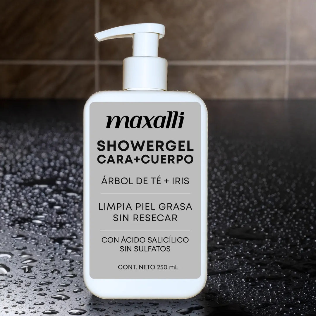 showergel para rostro y cuerpo con acido salicilico y arbol de te